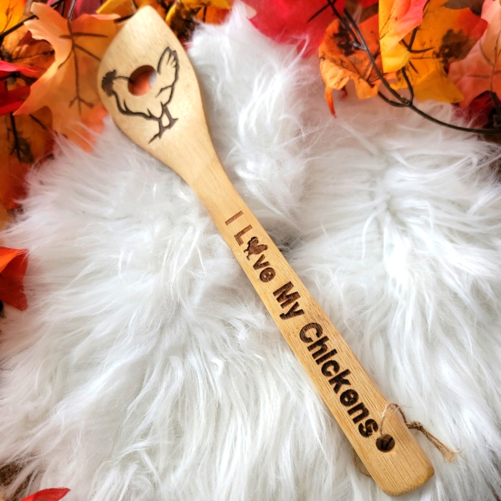 Decor Wooden Spoon with Chicken Design